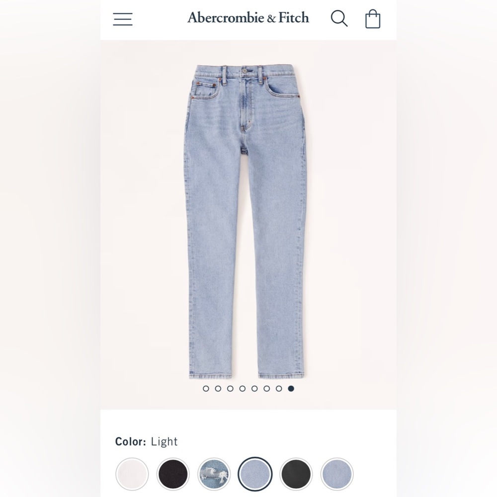 Abercrombie & Fitch Curve Love The 90s Slim Straight Ultra High Rise Jeans